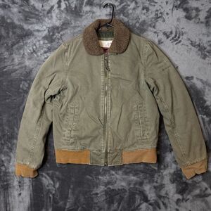 Vintage Abercrombie & Firch N-1 Style Military Aviator Jacket Faux Quilted Lined